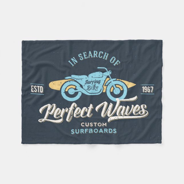 Auf der Suche nach perfektem Wellen-Plakat Fleecedecke (Vorderseite (Horizontal))