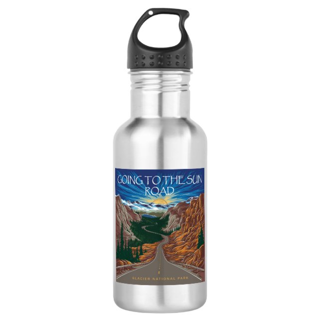 Auf der Sun Road Montana Vista Edelstahlflasche (Vorderseite)