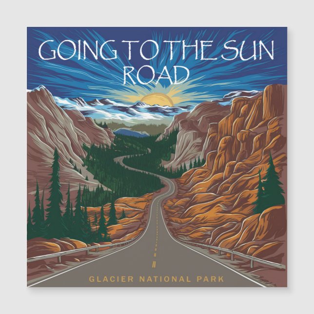 Auf der Sun Road Montana Vista Magnetkarte (Vorderseite)