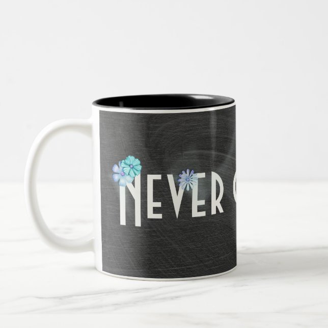 Auf der Tafel nie Inspiration geben Zweifarbige Tasse (Links)
