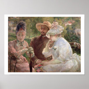 Auf der Terrasse von Sevres, 1880 (Öl auf Leinwand Poster