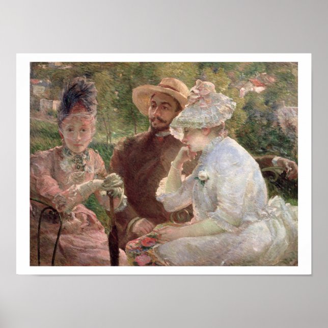 Auf der Terrasse von Sevres, 1880 (Öl auf Leinwand Poster (Vorne)