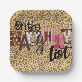 Auf der unanständigen Liste Weihnachts-Party-Papie Pappteller