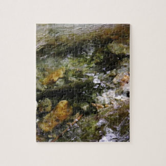 Auf der Unterseite eines Vermont-Bach-Puzzlespiels