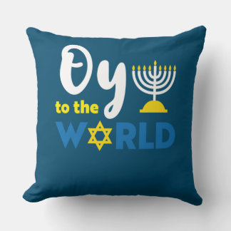 Auf der Welt, lustiges Glück Hanukkah Kissen