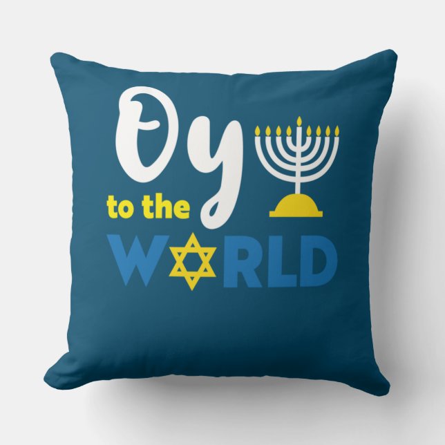 Auf der Welt, lustiges Glück Hanukkah Kissen (Vorderseite)