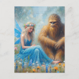 Auf der Wiese mit Sasquatch Postkarte