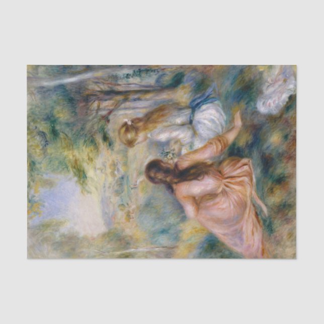 Auf der Wiese, Pierre-Auguste Renoir Art Seidenpapier (Vorderseite)