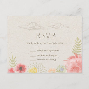 Auf der Wiese Summer Wedding RSVP Postcard Einladungspostkarte