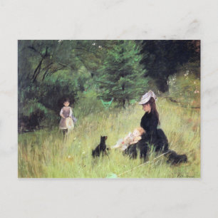 Auf der Wiese von Berthe Morisot Postkarte