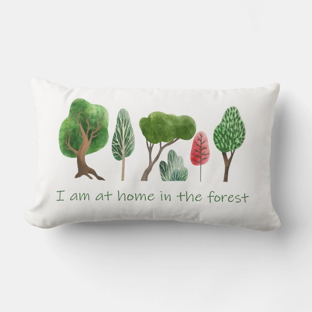 Auf der Zuhause im Wald Inspiration Zitat Lendenkissen (Vorderseite)