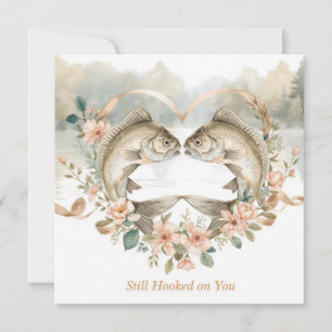 Auf dich angehaken Angel-Fischer-Hochzeit Aquarell Einladung