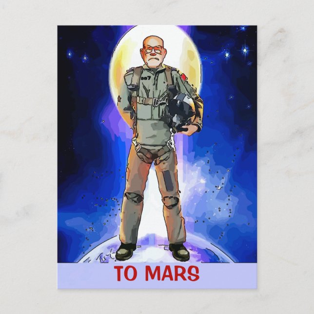Auf die Astronautenkarte der Mars Postkarte (Vorderseite)