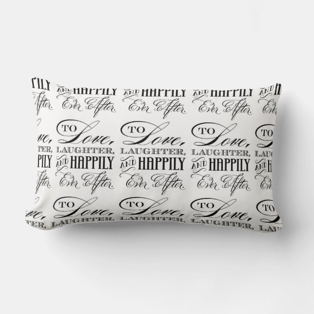 AUF DIE LIEBE LACHTER/GLÜCKLICH JE NACH PILLOW LENDENKISSEN (Vorderseite)