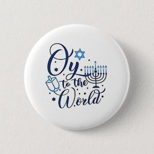 Auf die Welt Hanukkah jüdischer Funny Button