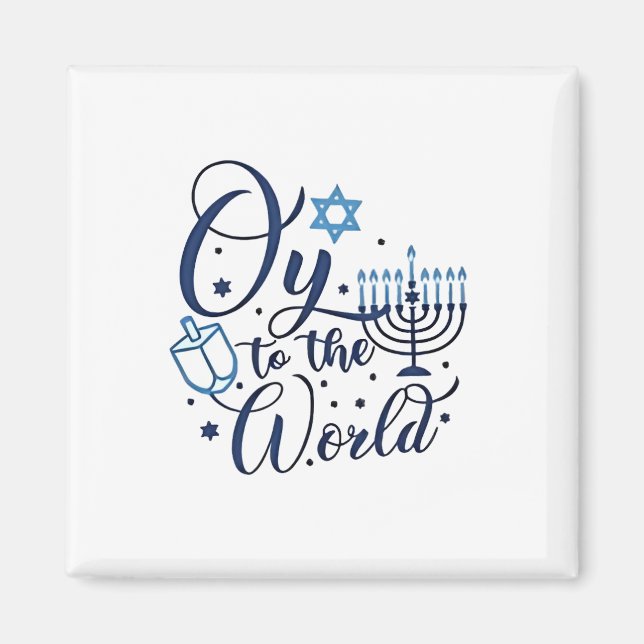 Auf die Welt Hanukkah jüdischer Funny Magnet (Vorne)