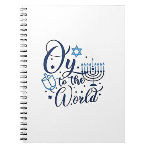 Auf die Welt Hanukkah jüdischer Funny Notizblock