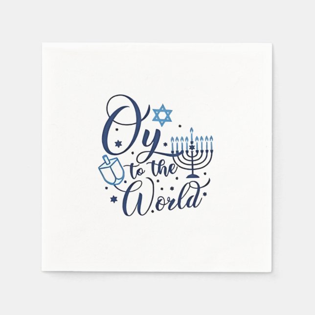 Auf die Welt Hanukkah jüdischer Funny Serviette (Vorderseite)