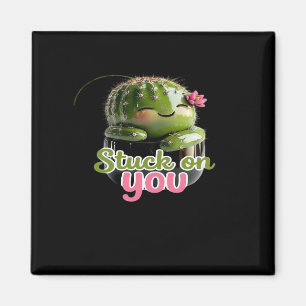 Auf dir steckt Cute Kaktus Wortspiel Kawaii Valent Magnet