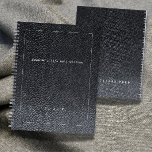 'Auf ein gut geschriebenes Leben' Tweed-Abschluss Notizbuch