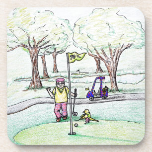 Auf eine Birdie gehen Untersetzer