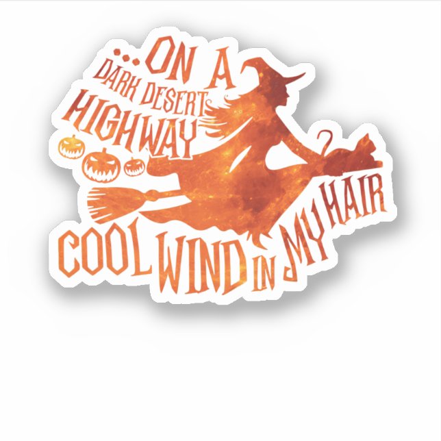 Auf einem dunklen Wüste Highway Cool Wind Witz Bro Aufkleber (Vorderseite)