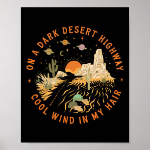 Auf einem dunklen Wüstenweg Abenteuer Wandern C Poster