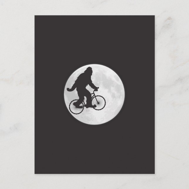 Auf einem Fahrrad mit Mondlicht T - Shirt Postkarte (Vorderseite)