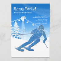 Auf einem Lauf der Skieinladung