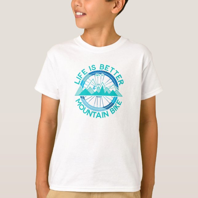 Auf einem Mountainbike ist das Leben besser T-Shirt (Vorderseite)