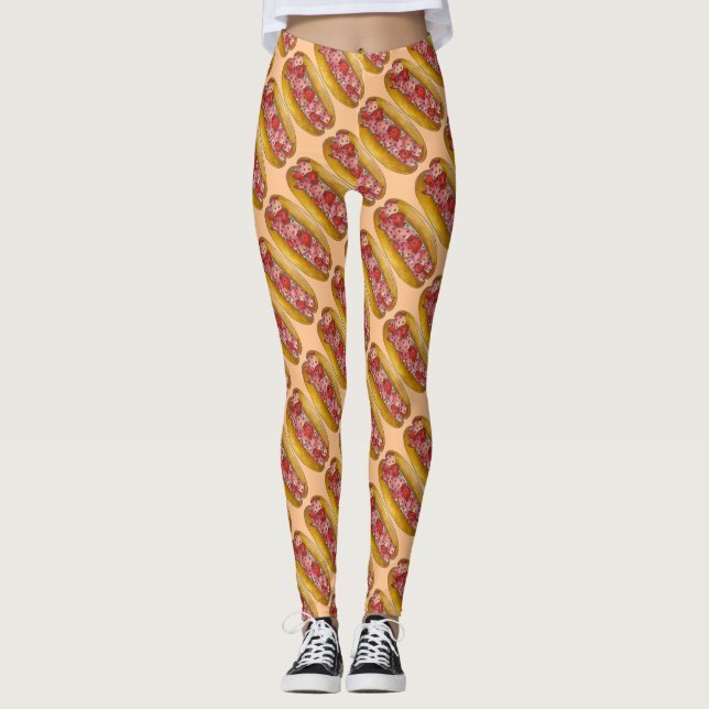 Auf einem Roll Maine Hummer Rolls Sandwich Feinsch Leggings (Vorderseite)