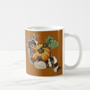 Auf einem Roll Raccoon Pumpkin Herbst Kaffeetasse