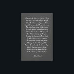 Auf einem schneebedeckten Abend, Robert Frost Leinwanddruck<br><div class="desc">Eine Leinwand-Kunstausdruck des Gedichts "Stopping by Woods" auf einem Schnee-Abend von Robert Frost.</div>