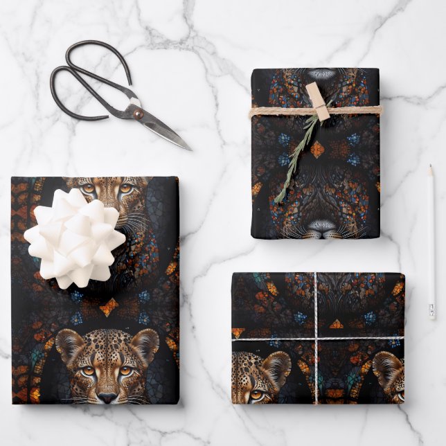 Auf einem Umschlagpapier befindet sich ein Mosaik Geschenkpapier Set (Vorderseite)