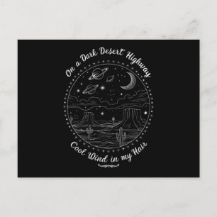 Auf einer dunklen Wüstenstraße Reise Berg Camping  Postkarte