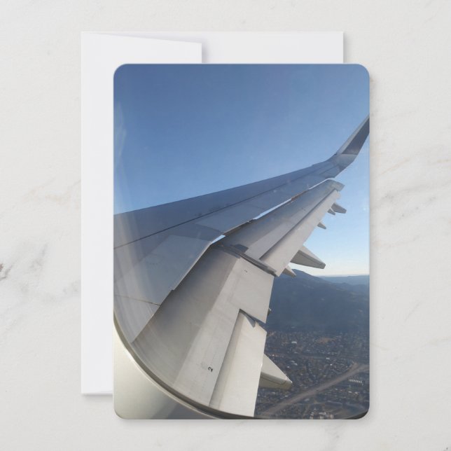 Auf einer Jet-Flugzeug-Note-Karte verlassen Dankeskarte (Vorderseite)