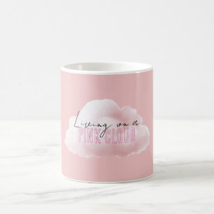 Auf einer rosa Wolke leben Kaffeetasse
