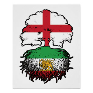 Auf Englisch gewachsene iranische Wurzeln Löwe und Poster