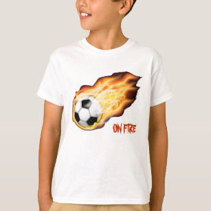 Auf Feuer für Fußball T-Shirt