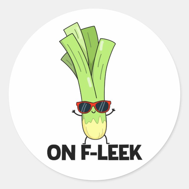 Auf Fleek Funny Veggie Leek Pub Runder Aufkleber (Vorderseite)