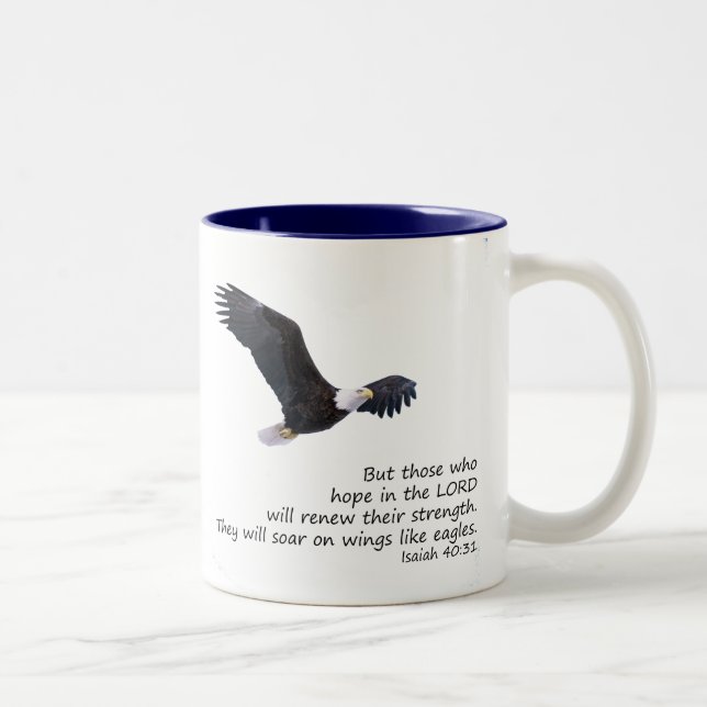 Auf Flügeln wie Adler-Tasse Zweifarbige Tasse (Rechts)