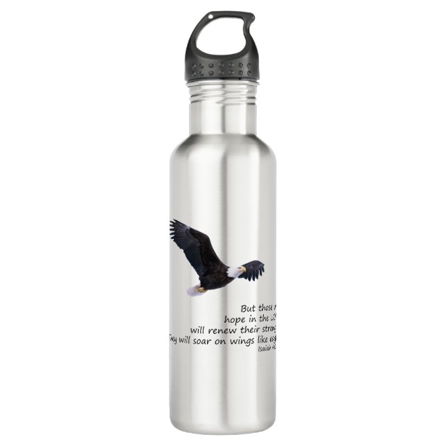 Auf Flügeln wie Adlerflasche Edelstahlflasche (Vorderseite)