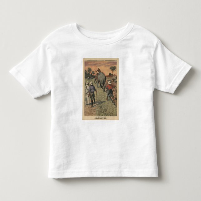 Auf französisch den Kongo, bildete Elefant zum Kleinkind T-shirt (Vorderseite)