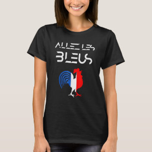 Auf geht's den Blauen Frankreich Fußball Henne Fra T-Shirt