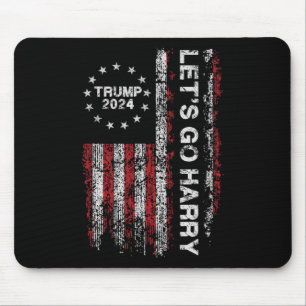 Auf geht's Harry Lustig Trump 2024 US-Flagge Vinta Mousepad