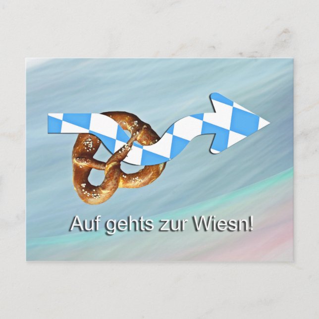 Auf gehts zur Wiesn Postkarte (Vorderseite)