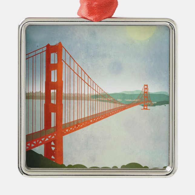 Auf Golden gate bridge Ornament Aus Metall (Vorne)