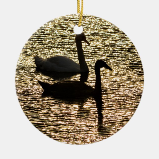 Auf goldenem Teich Keramik Ornament (Vorne)