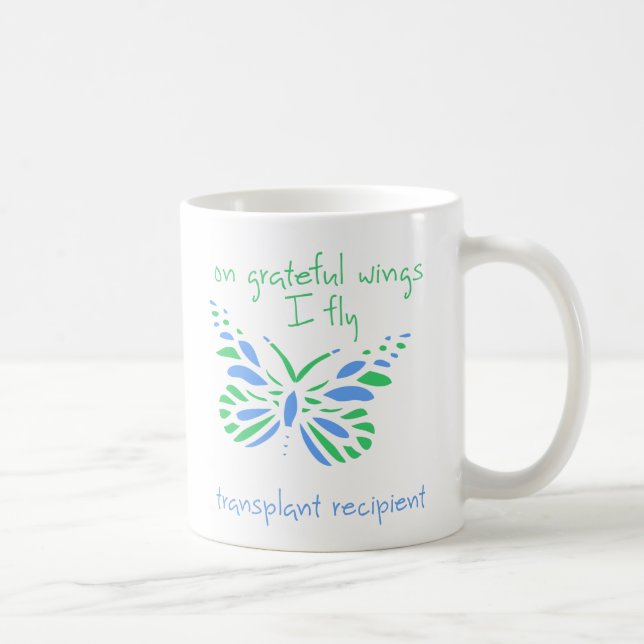 Auf Grateful Flüge I Fly - Transplantatempfänger Tasse (Rechts)