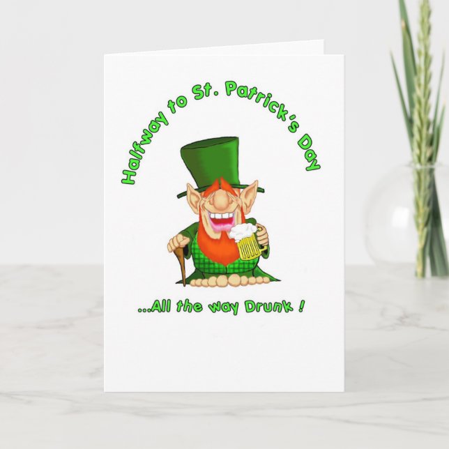 Auf halbem Weg zum St. Patrick's Day Karte (Vorderseite)